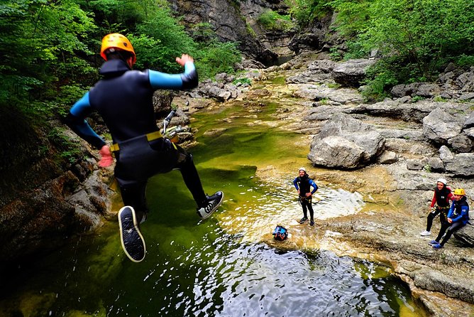 Canyoning in Almbach with a state-certified guide - Getting suited up with the supplied equipment