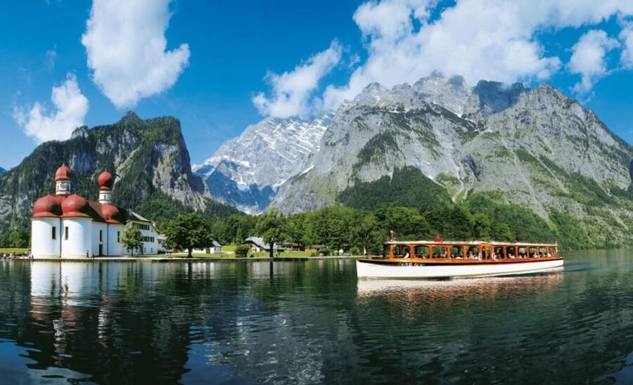 From Salzburg: Private Tour of Konigssee and Berchtesgaden - The Königssee ferry and the view toward St. Bartholomew