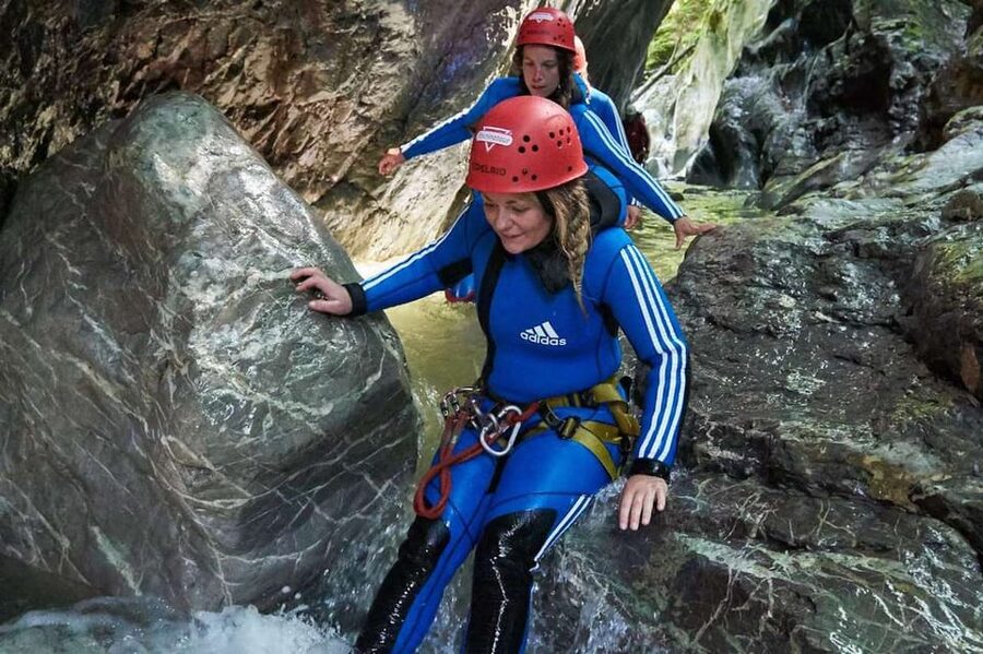Ötztal: Beginners Canyoning Experience - Four meters, a water slide, and a stepped passage