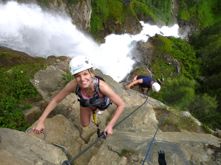 Ötztal: Via Ferrata Climbing Tour at Lehner Waterfall - The 40-meter opening wall