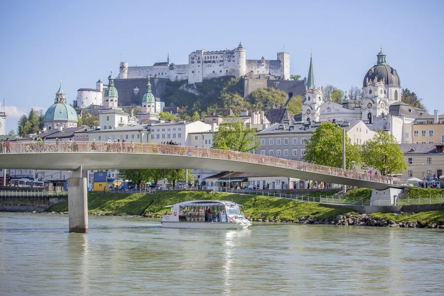 Salzburg: Boat Ride on the Salzach River - The old city skyline from the water
