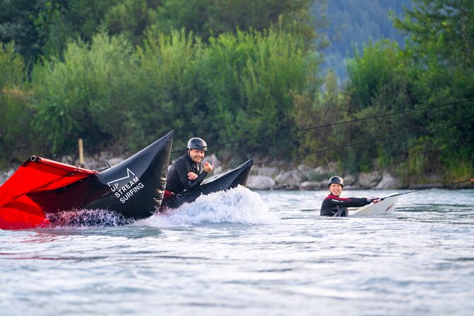 UP STREAM SURFING - The new way of surfing a river - Starting on the Static Rope Near the Bridge