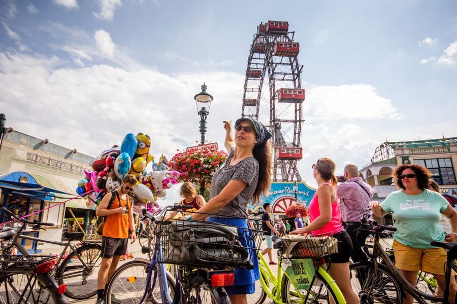 Vienna by Bike 3-Hour All-In-One City Bike Tour in English - Karlsplatz and the columns of Karlskirche