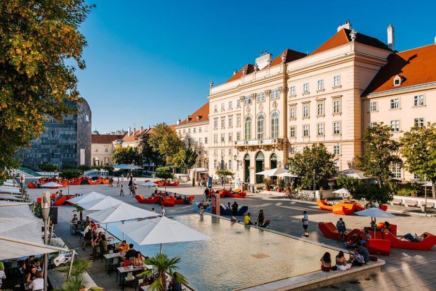 Vienna: Walking Tour of the MuseumsQuartier with Guide - Rain, comfort, and accessibility